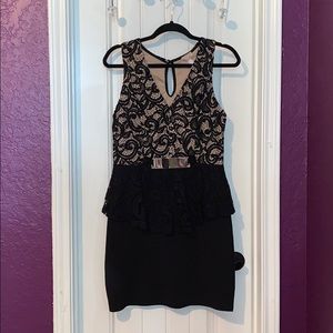 Black lace mini dress